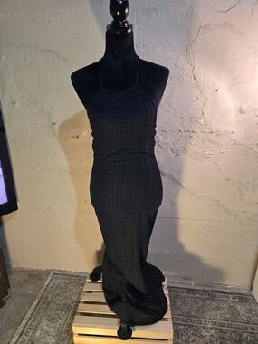 Jessica Simpson Halter Empire Waist Maxi Dress Women's Medium Black